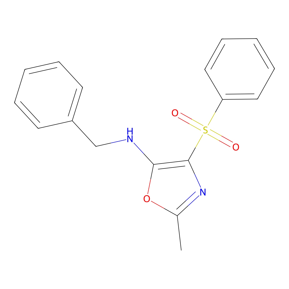 4-(benzenesulfonyl)-N-benzyl-2-methyl-1,3-oxazol-5-amine molecular structure, CAS 145317-82-4