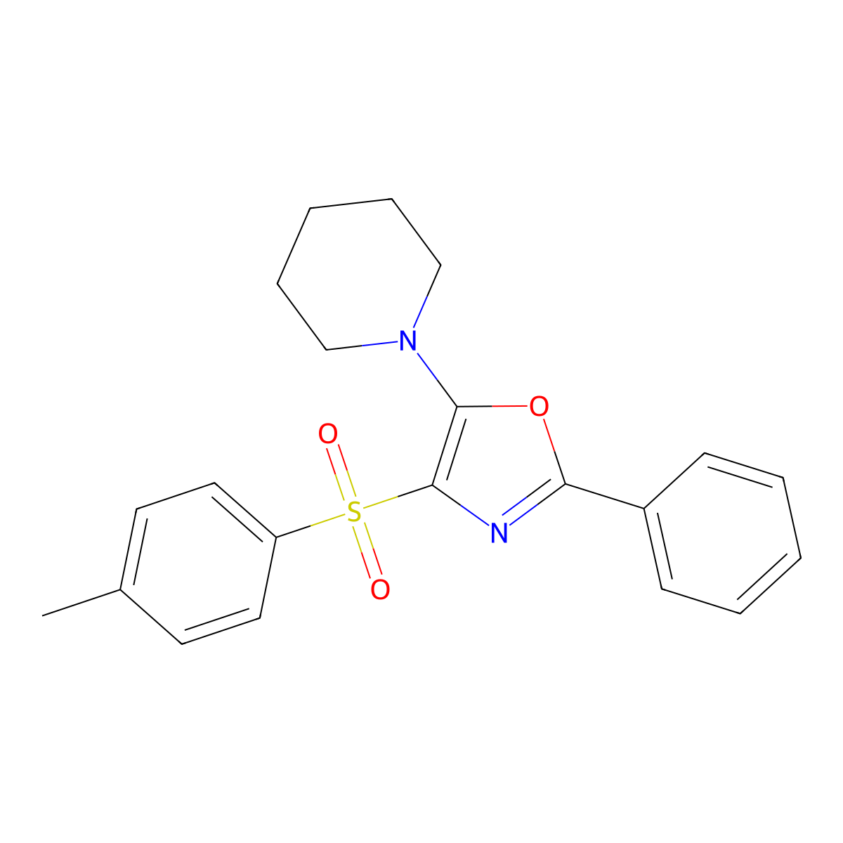 1-[4-(4-Methylbenzenesulfonyl)-2-phenyl-1,3-oxazol-5-YL]piperidine molecular structure, CAS 145317-85-7