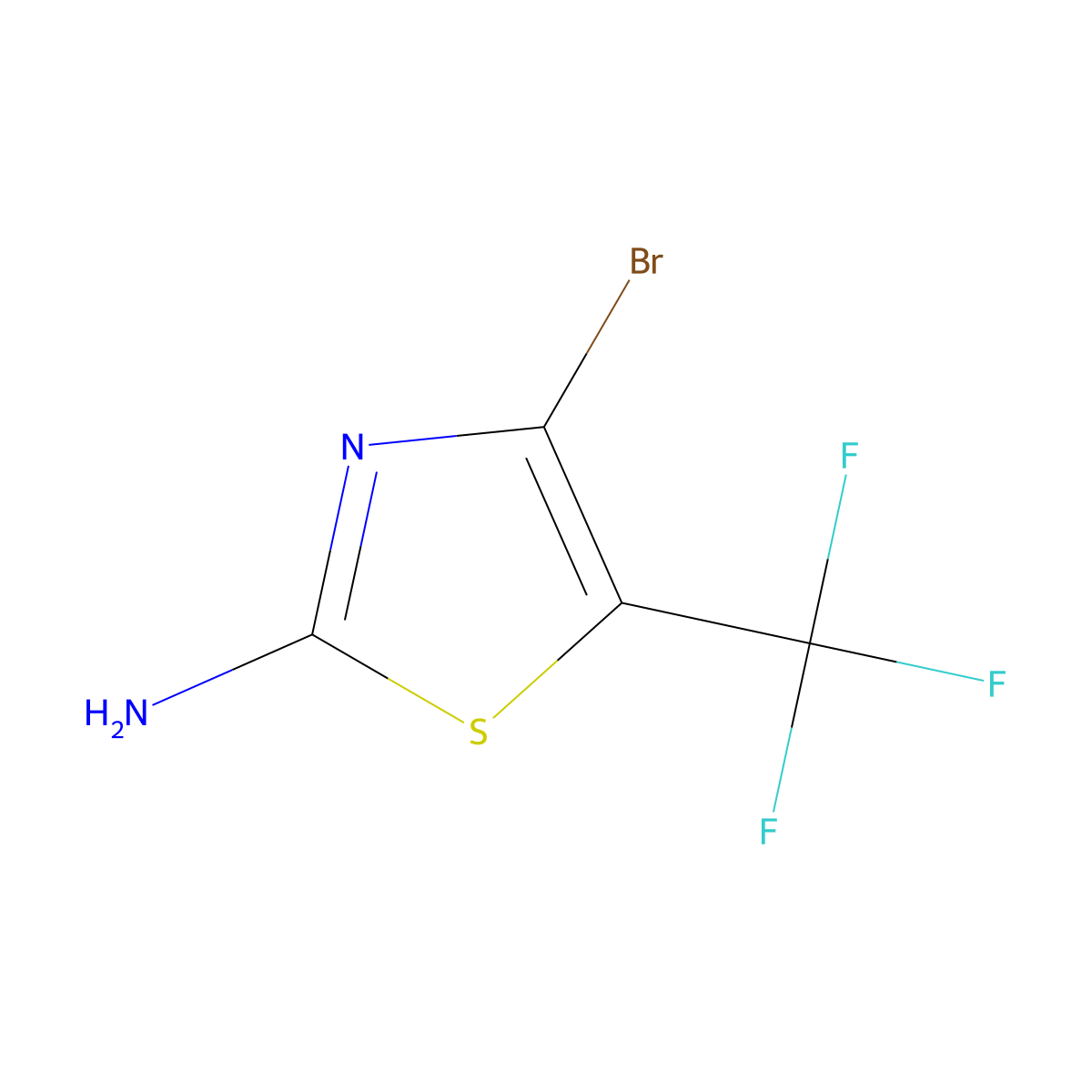 4-Bromo-5-(trifluoromethyl)thiazol-2-amine molecular structure, CAS 1453170-58-5