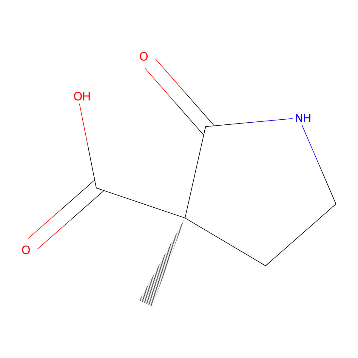 (3R)-3-methyl-2-oxo-pyrrolidine-3-carboxylic acid molecular structure, CAS 1453178-92-1