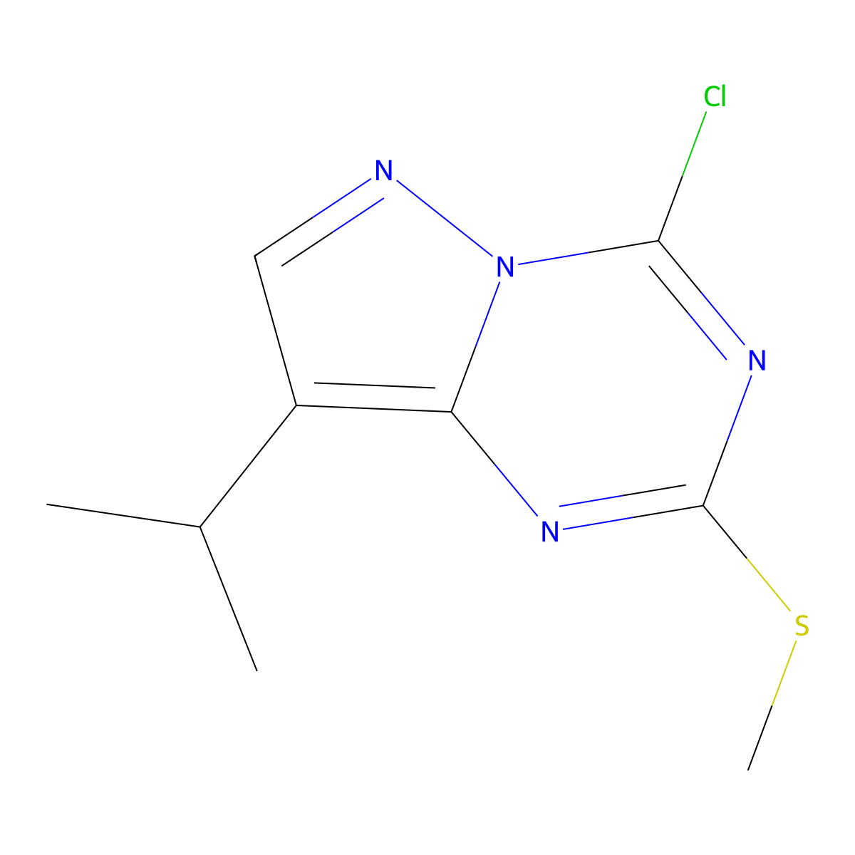 4-Chloro-8-isopropyl-2-methylsulfanyl-pyrazolo[1,5-a][1,3,5]triazine molecular structure, CAS 1453186-96-3