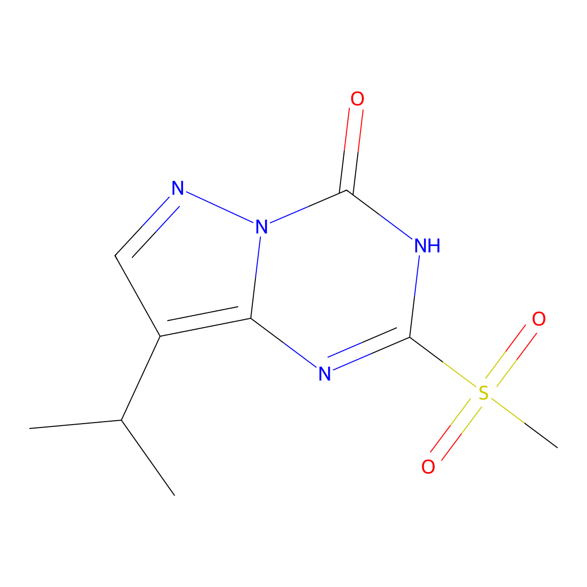 8-Isopropyl-2-(methylsulfonyl)pyrazolo[1,5-a][1,3,5]triazin-4-ol molecular structure, CAS 1453187-12-6