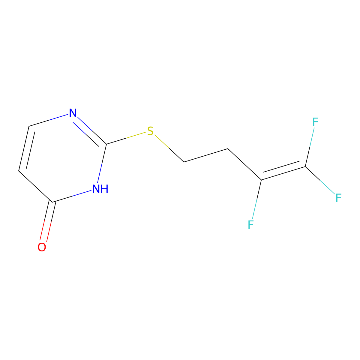 2-[(3,4,4-trifluoro-3-butenyl)sulfanyl]-4(3H)-pyrimidinone molecular structure, CAS 145320-71-4
