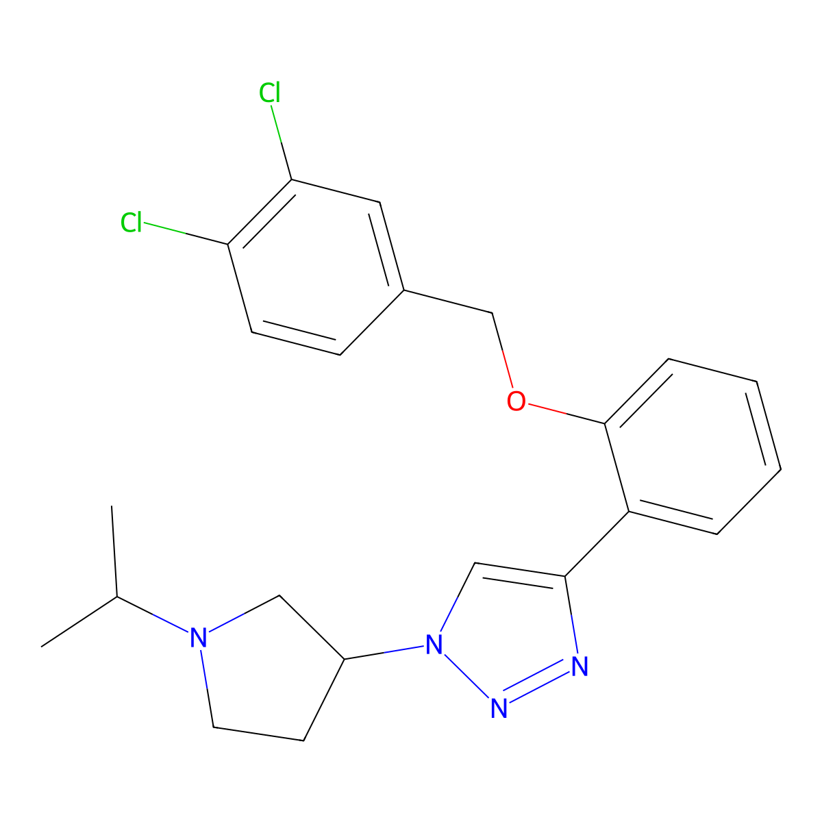 4-[2-[(3,4-Dichlorophenyl)methoxy]phenyl]-1-[1-(1-methylethyl)-3-pyrrolidinyl]-1H-1,2,3-triazole molecular structure, CAS 1453202-26-0