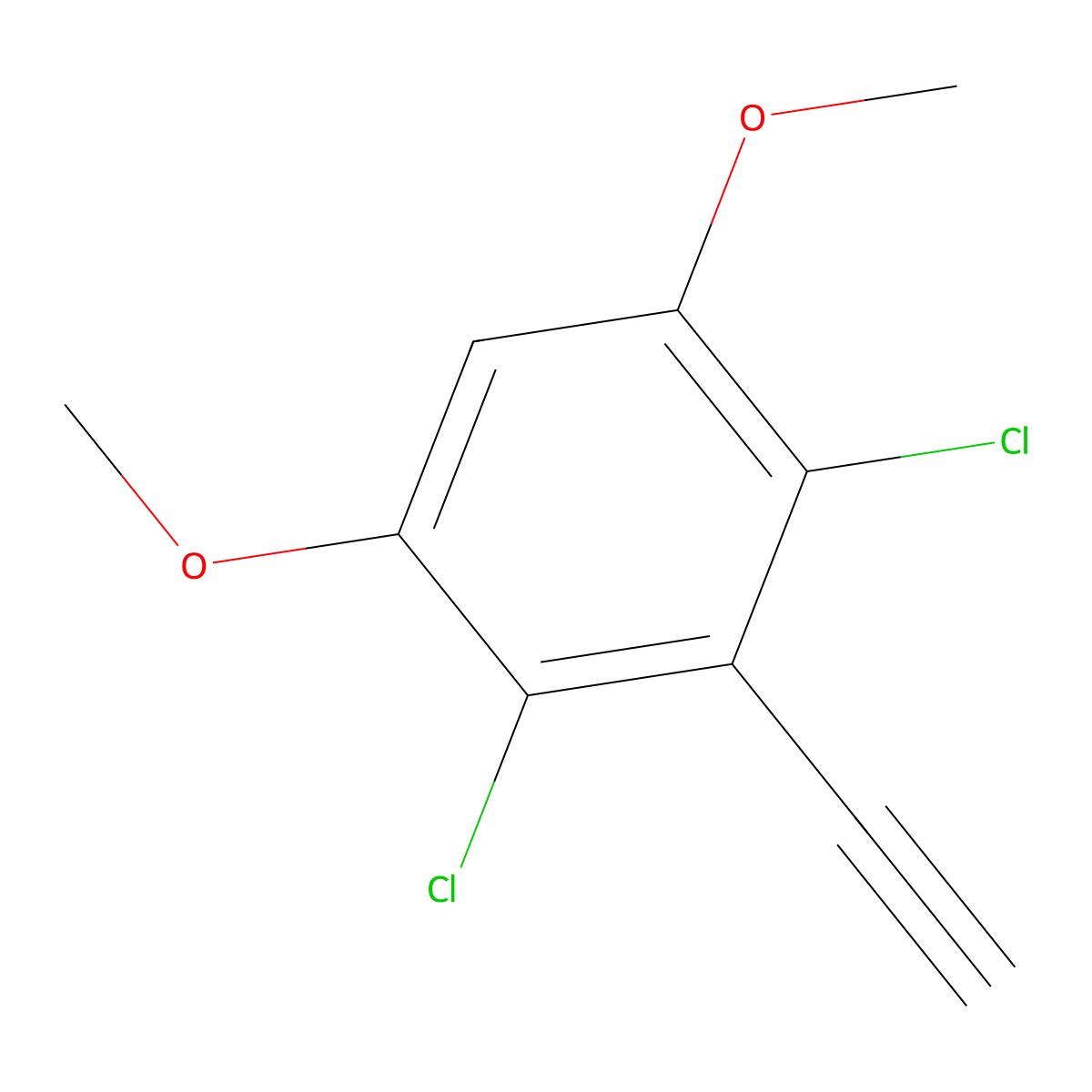 2,4-Dichloro-3-ethynyl-1,5-dimethoxybenzene molecular structure, CAS 1453211-48-7