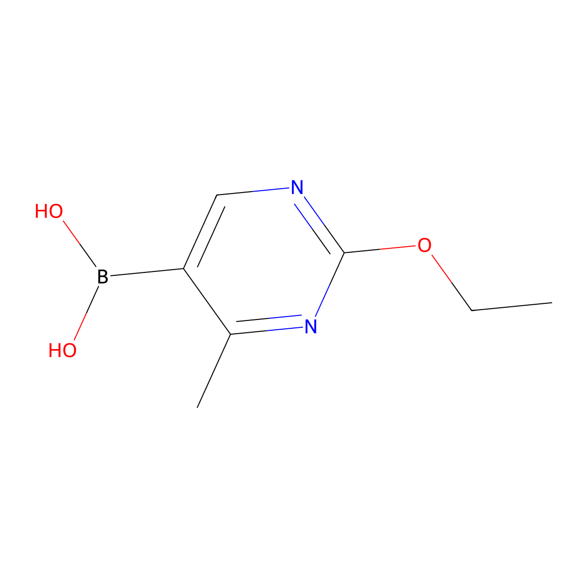 (2-Ethoxy-4-methylpyrimidin-5-yl)boronic acid molecular structure, CAS 1453218-81-9