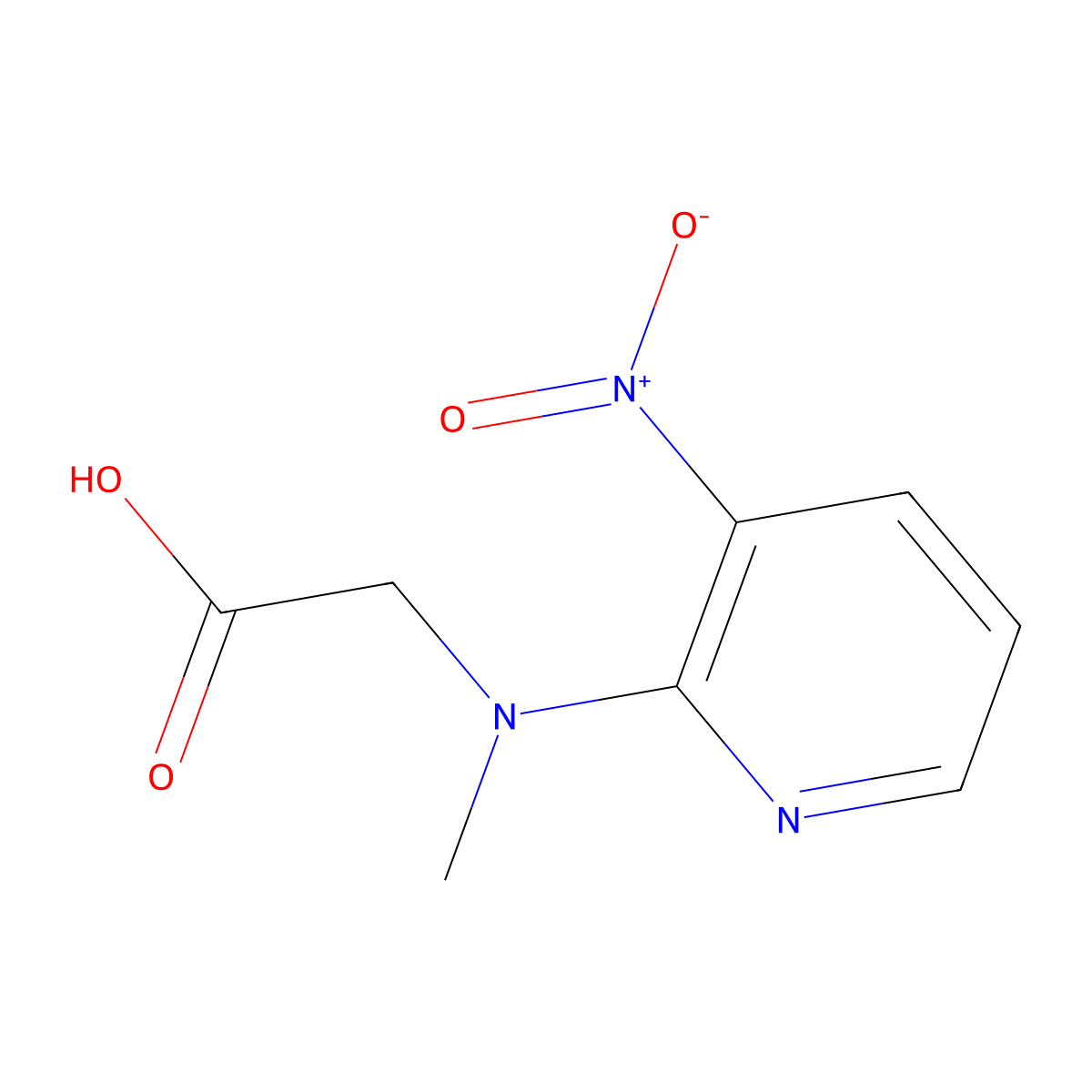 [Methyl(3-nitropyridin-2-yl)amino]acetic acid molecular structure, CAS 145323-47-3
