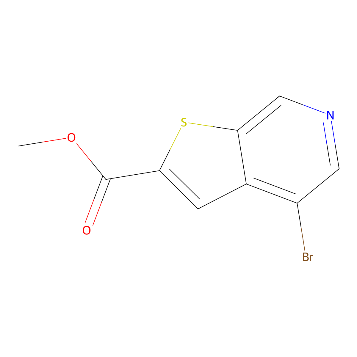 Methyl 4-bromothieno(2,3-c)pyridine-2-carboxylate molecular structure, CAS 145325-40-2
