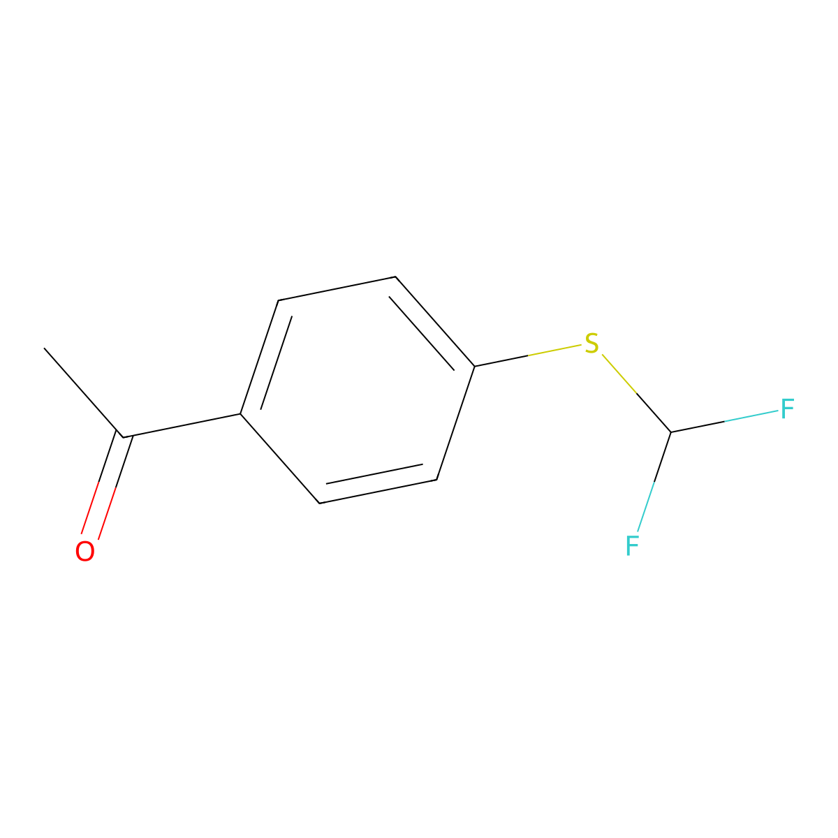 1-{4-[(Difluoromethyl)sulfanyl]phenyl}ethan-1-one molecular structure, CAS 145326-60-9