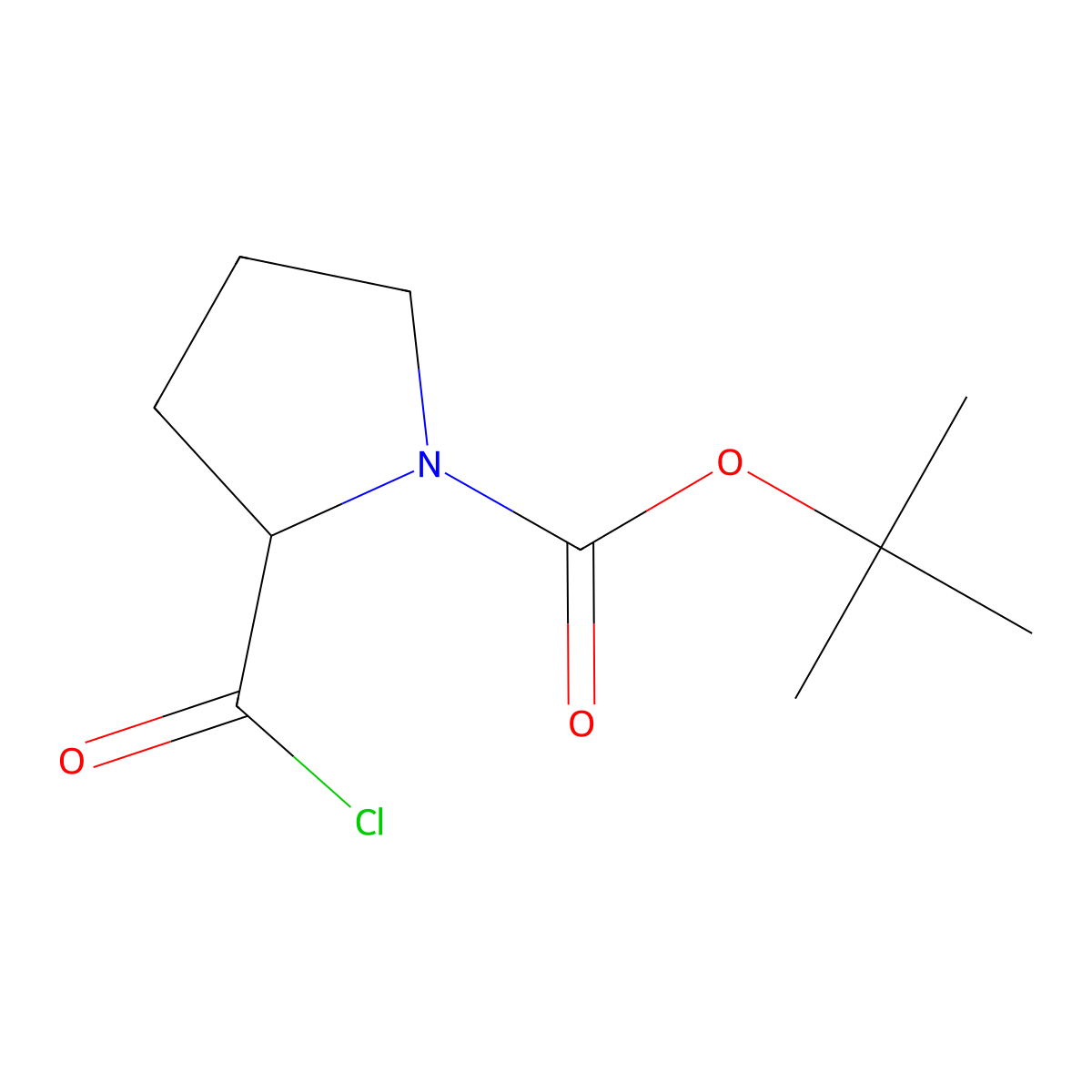 tert-Butyl 2-(carbonochloridoyl)-pyrrolidine-1-carboxylate molecular structure, CAS 1453263-41-6