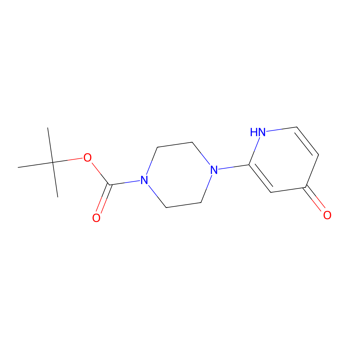 Tert-butyl 4-(4-hydroxypyridin-2-yl)piperazine-1-carboxylate molecular structure, CAS 1453265-70-7