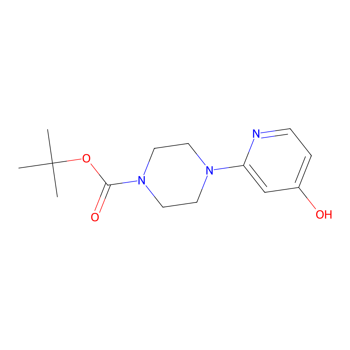 Tert-butyl 4-(4-hydroxypyridin-2-yl)piperazine-1-carboxylate molecular structure, CAS 1453265-70-7