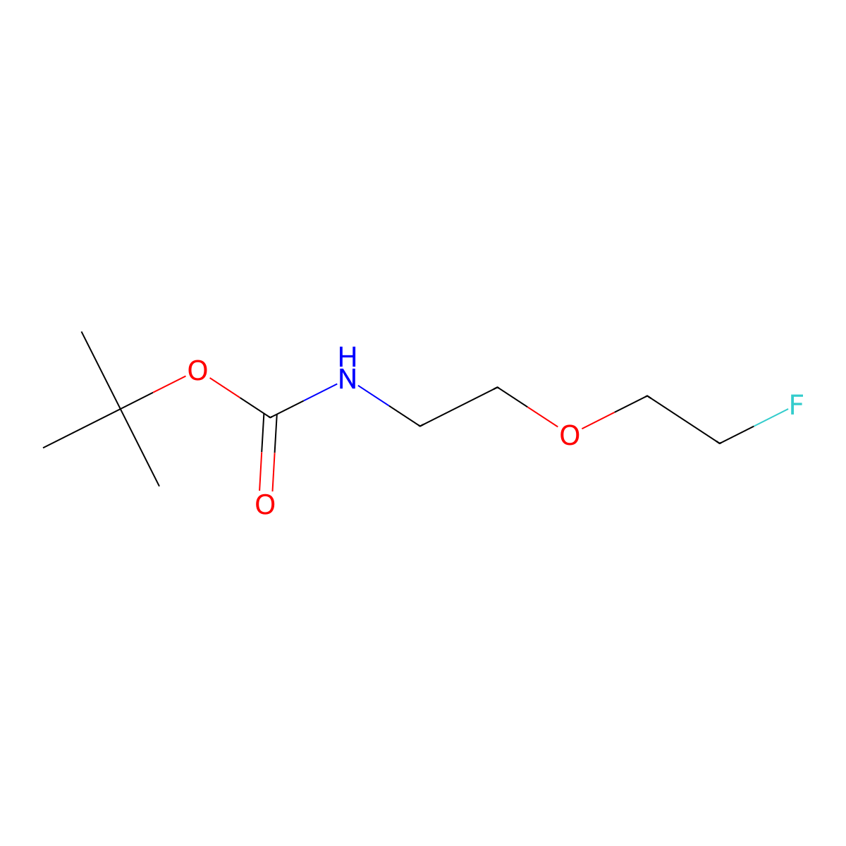 tert-butyl N-[2-(2-fluoroethoxy)ethyl]carbamate molecular structure, CAS 1453267-48-5