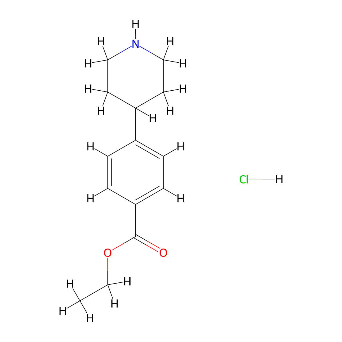 Ethyl 4-(piperidin-4-yl)benzoate hydrochloride molecular structure, CAS 1453272-47-3