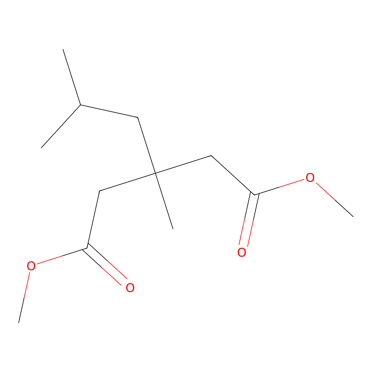 Dimethyl 3-isobutyl-3-methylglutarate molecular structure, CAS 145328-10-5