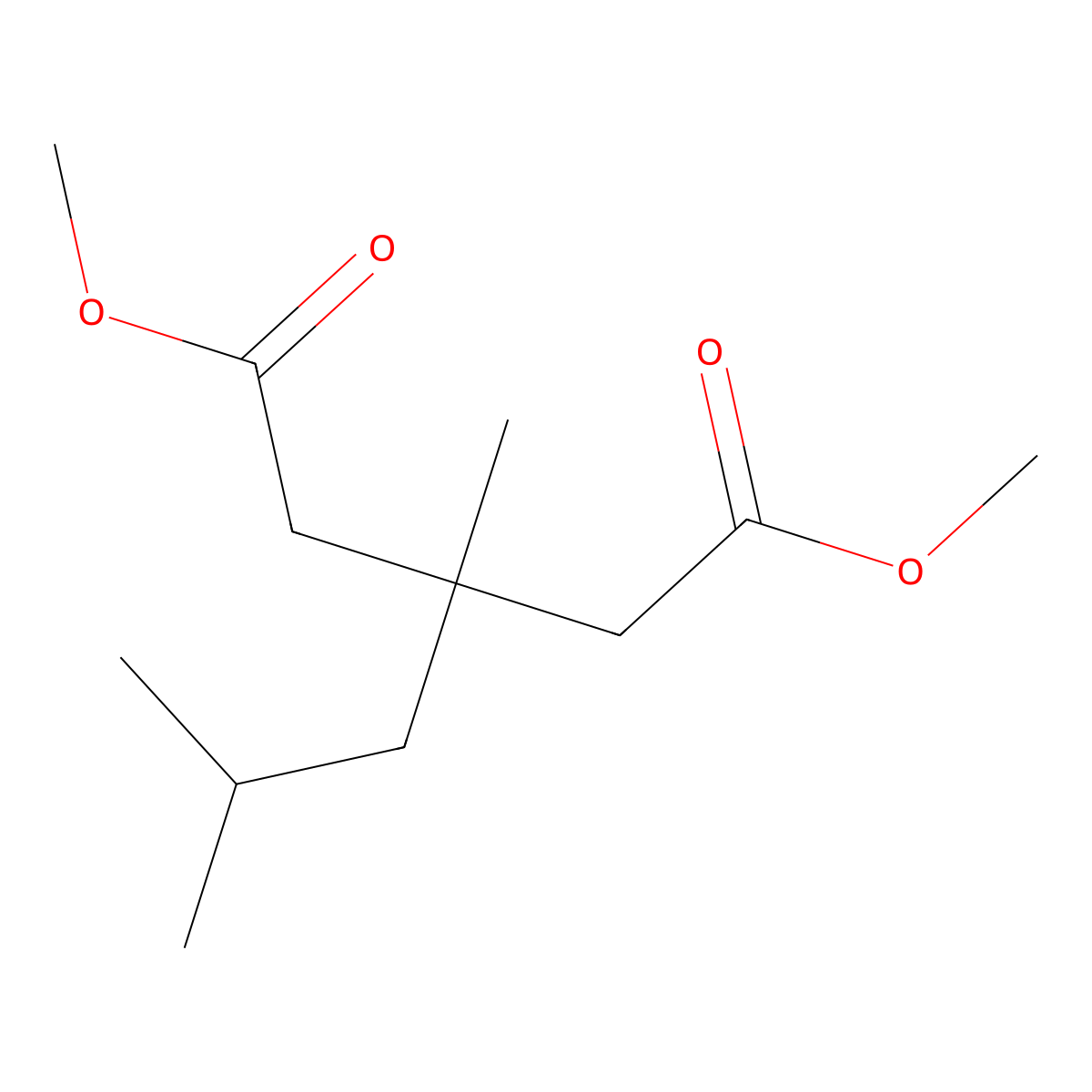 Dimethyl 3-isobutyl-3-methylglutarate molecular structure, CAS 145328-10-5