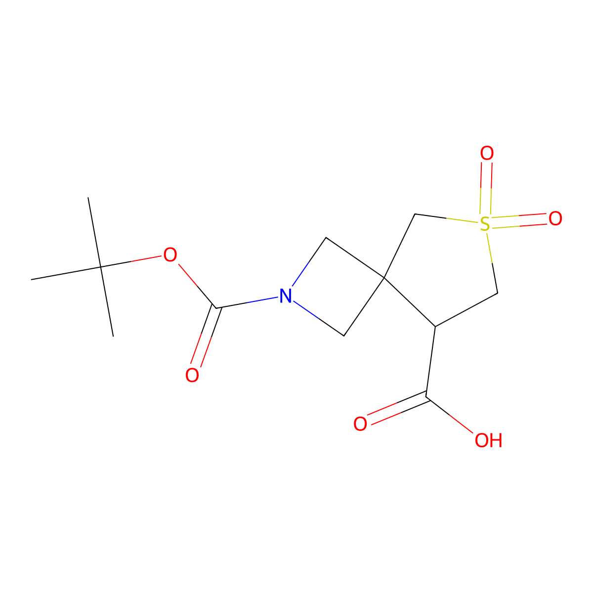 2-((Tert-butoxy)carbonyl)-6,6-dioxo-6lambda6-thia-2-azaspiro(3.4)octane-8-carboxylic acid molecular structure, CAS 1453315-60-0