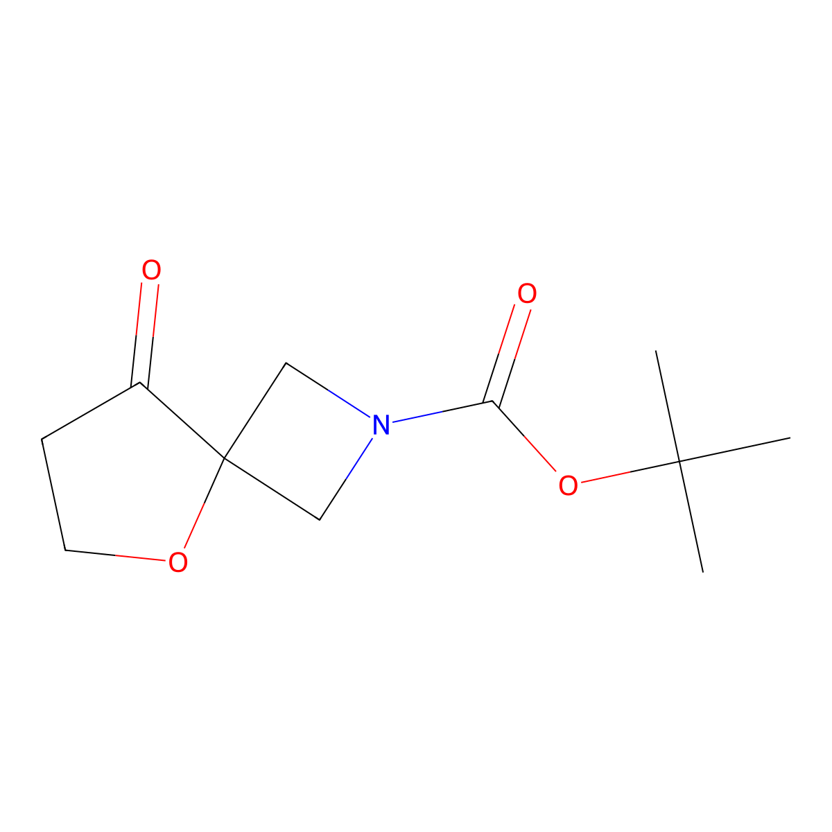 5-Oxa-2-azaspiro(3.4)octane-2-carboxylic acid, 8-oxo-, 1,1-dimethylethyl ester molecular structure, CAS 1453315-97-3