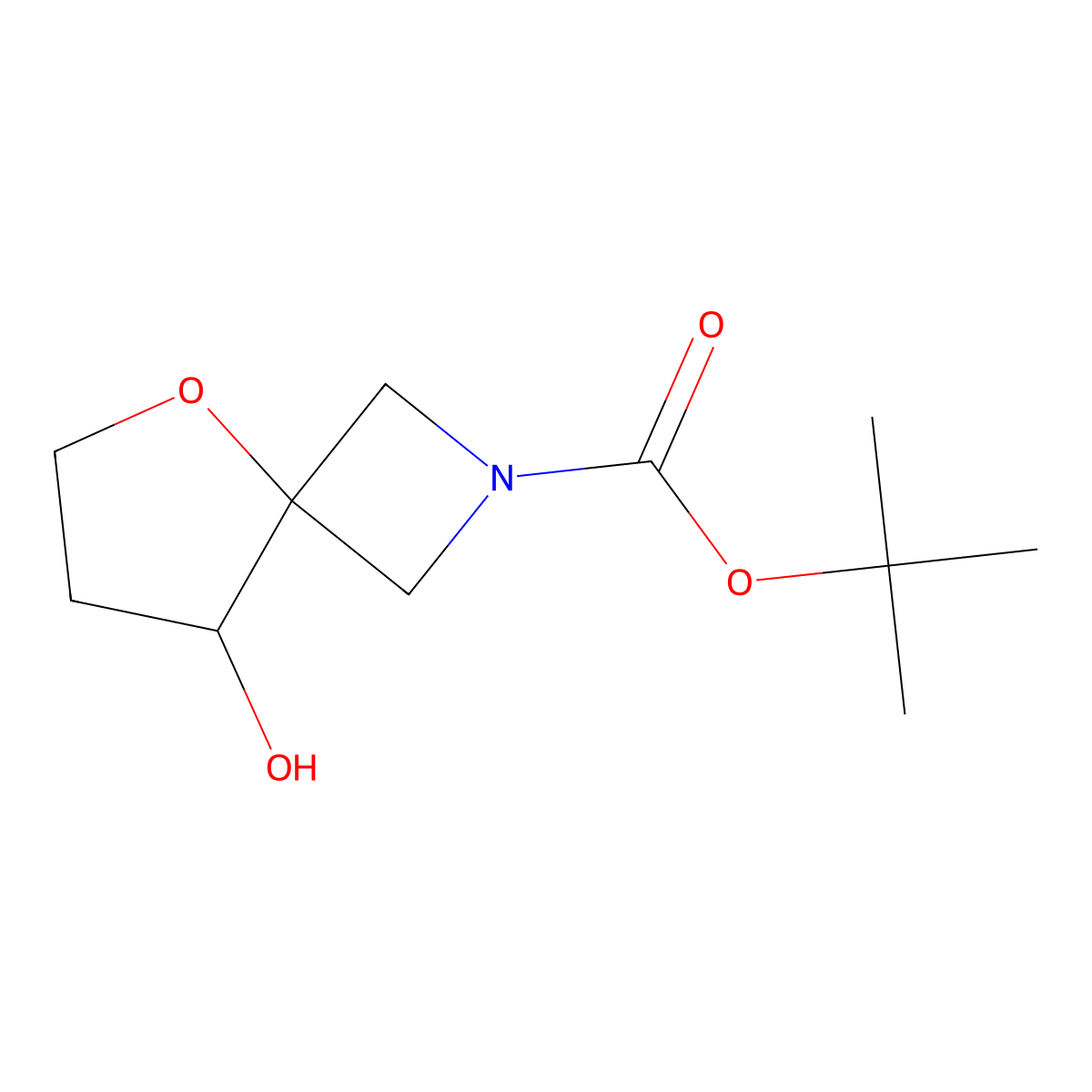 Tert-butyl 8-hydroxy-5-oxa-2-azaspiro[3.4]octane-2-carboxylate molecular structure, CAS 1453315-99-5