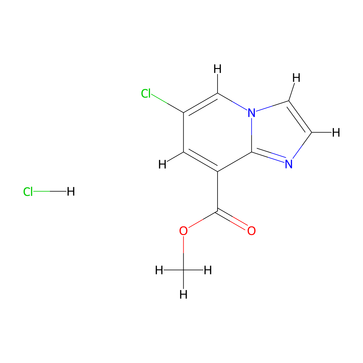 6-Chloro-imidazo[1,2-a]pyridine-8-carboxylic acid methyl ester hydrochloride molecular structure, CAS 145335-89-3