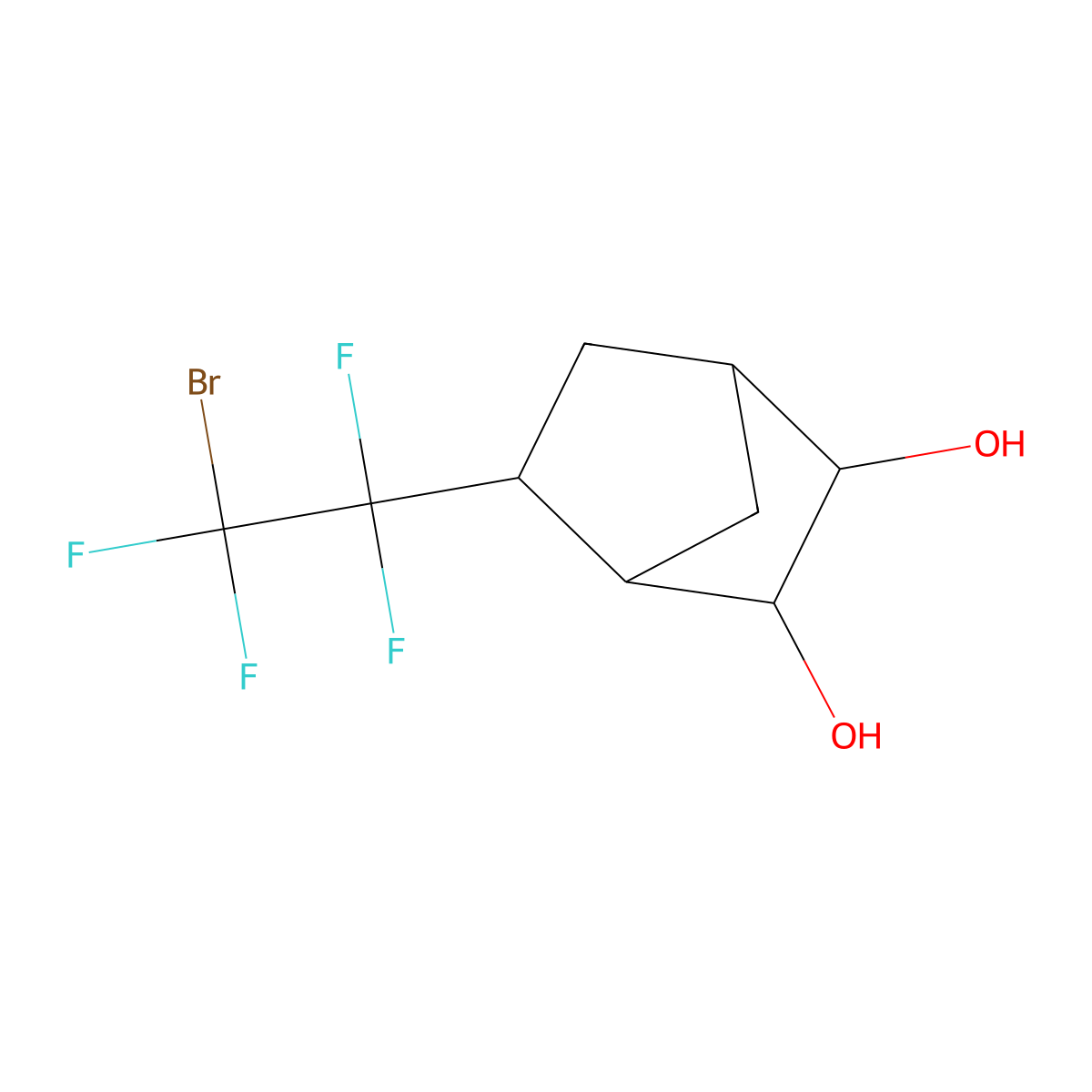 5-(2-Bromo-1,1,2,2-tetrafluoroethyl)bicyclo[2.2.1]heptane-2,3-diol molecular structure, CAS 1453376-42-5