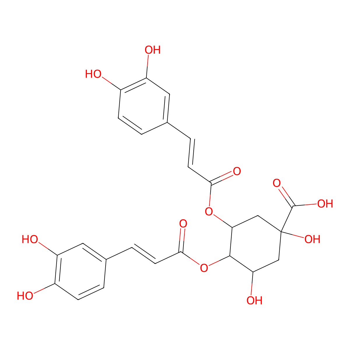 3,4-Dicaffeoylquinic acid molecular structure, CAS 14534-61-3