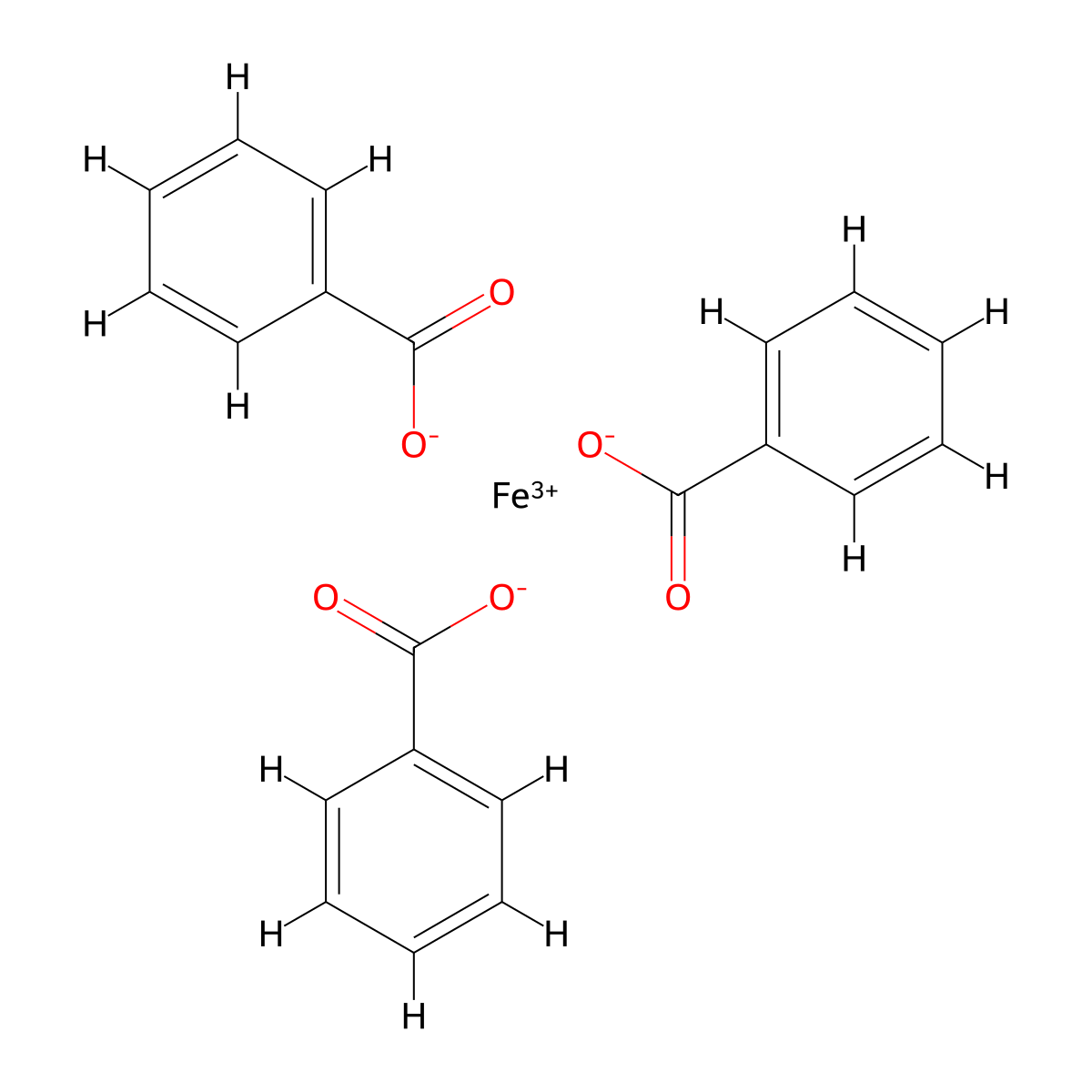 Benzoic acid, iron(3+) salt (3:1) molecular structure, CAS 14534-87-3