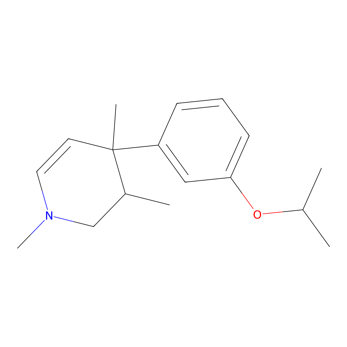 1,2,3,4-Tetrahydro-1,3,4-trimethyl-4-[3-(1-methylethoxy)phenyl]pyridine molecular structure, CAS 145340-45-0