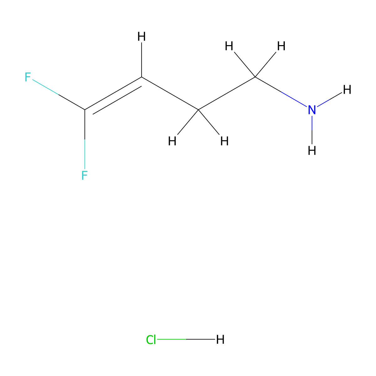 4,4-Difluorobut-3-en-1-amine hydrochloride molecular structure, CAS 145342-29-6