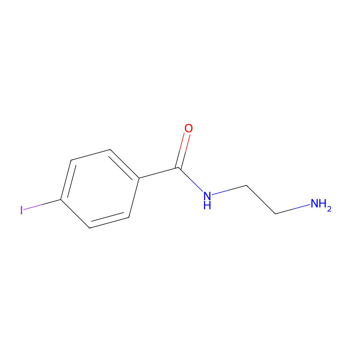 N-(2-Aminoethyl)-4-iodobenzamide molecular structure, CAS 145343-78-8