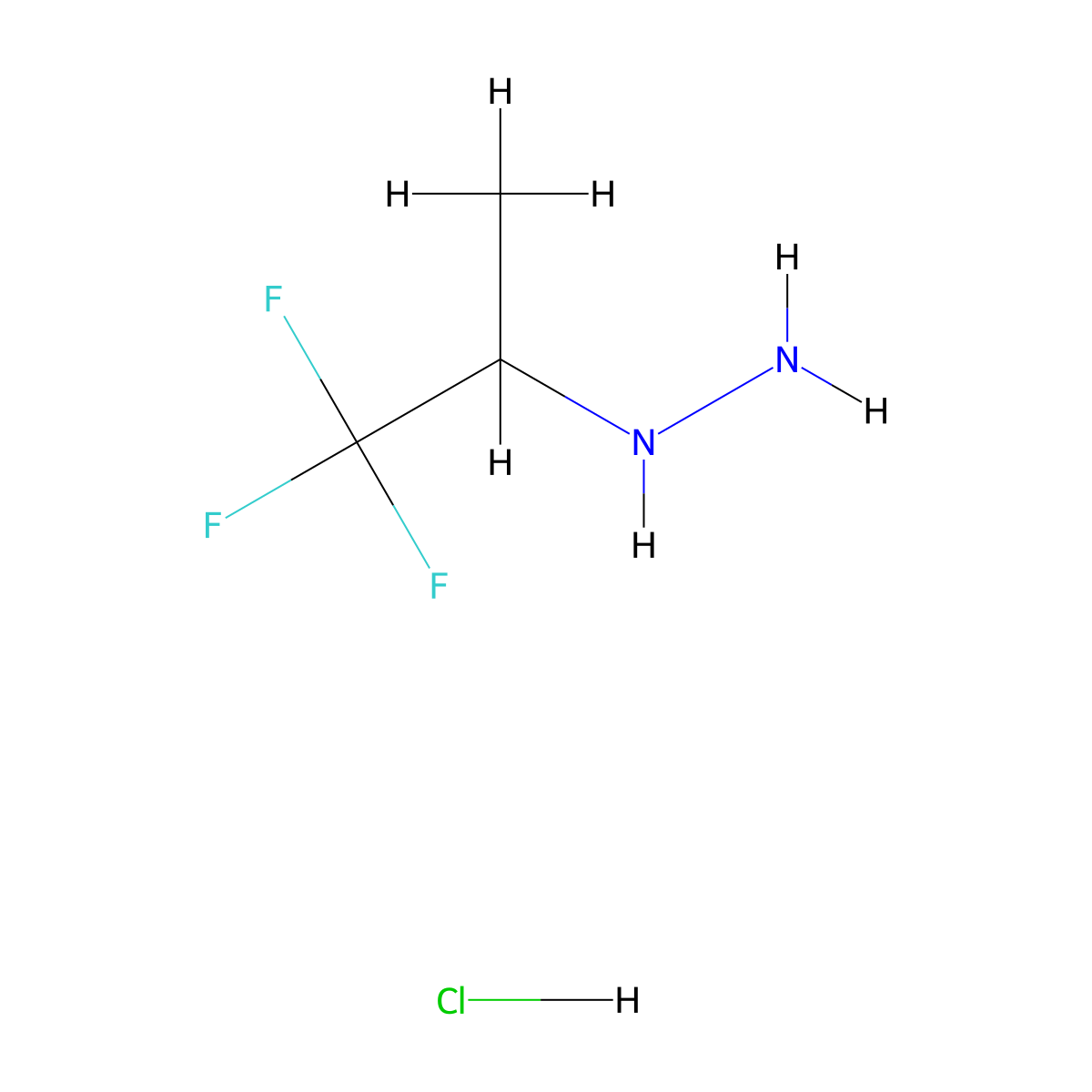 (1,1,1-Trifluoropropan-2-yl)hydrazine hydrochloride molecular structure, CAS 1453472-98-4