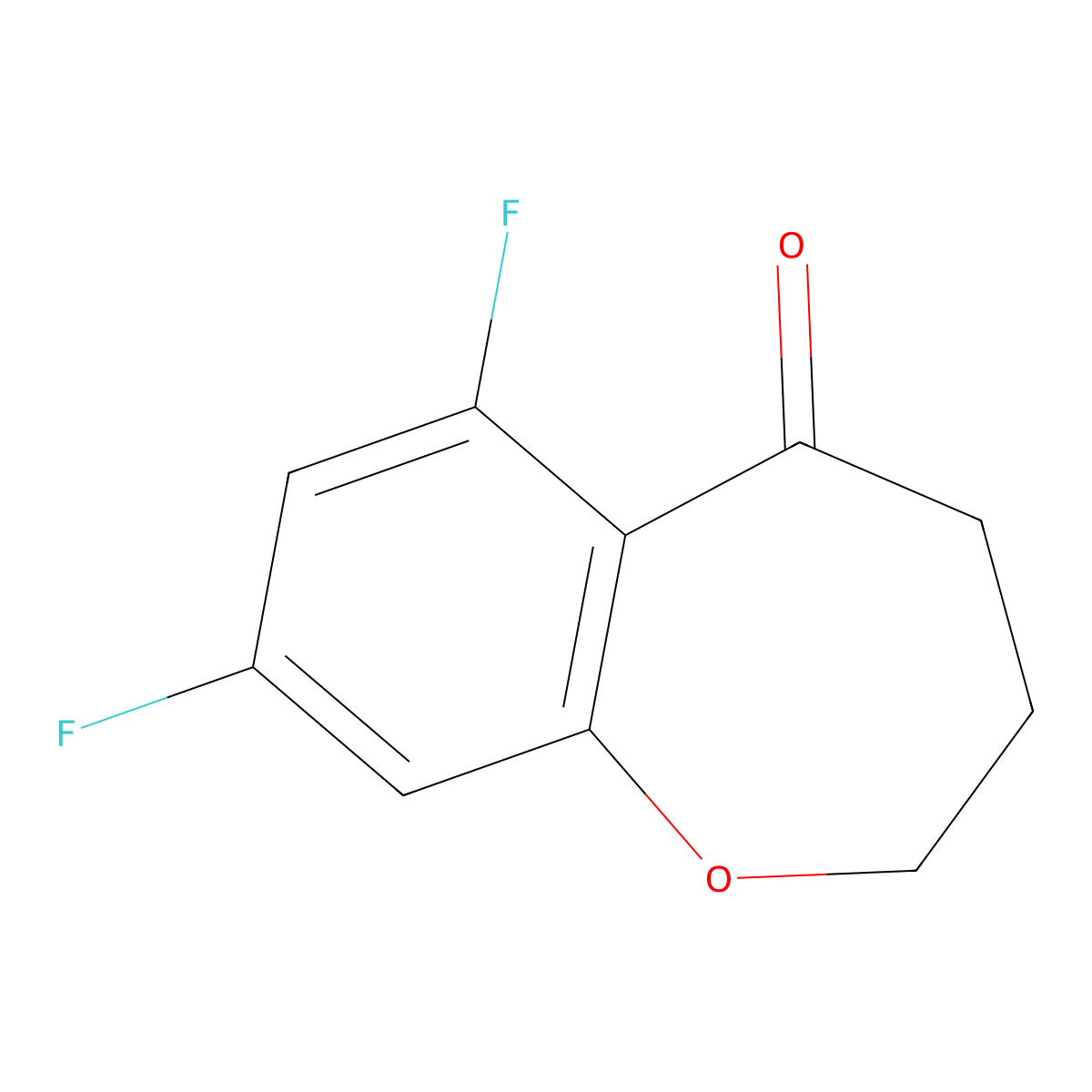 6,8-Difluoro-2,3,4,5-tetrahydro-1-benzoxepin-5-one molecular structure, CAS 145348-28-3
