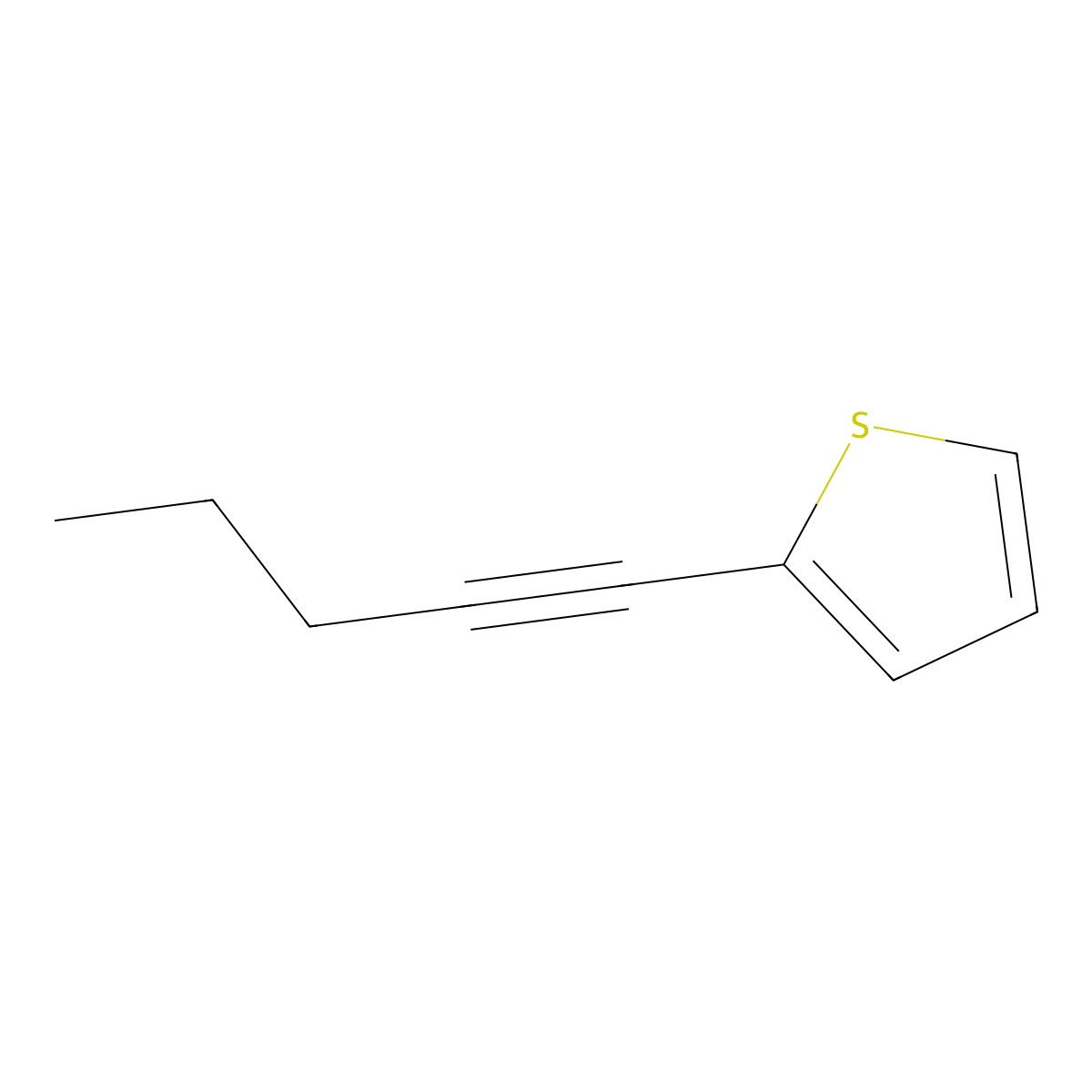 2-Pent-1-ynylthiophene molecular structure, CAS 145349-58-2