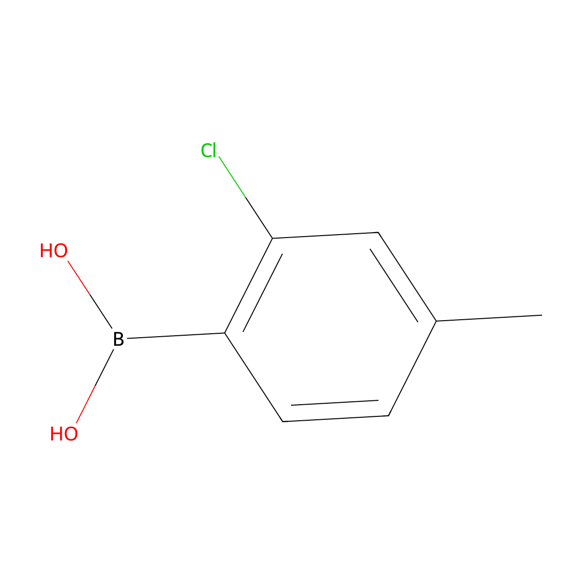 (2-Chloro-4-methylphenyl)boronic acid molecular structure, CAS 145349-62-8