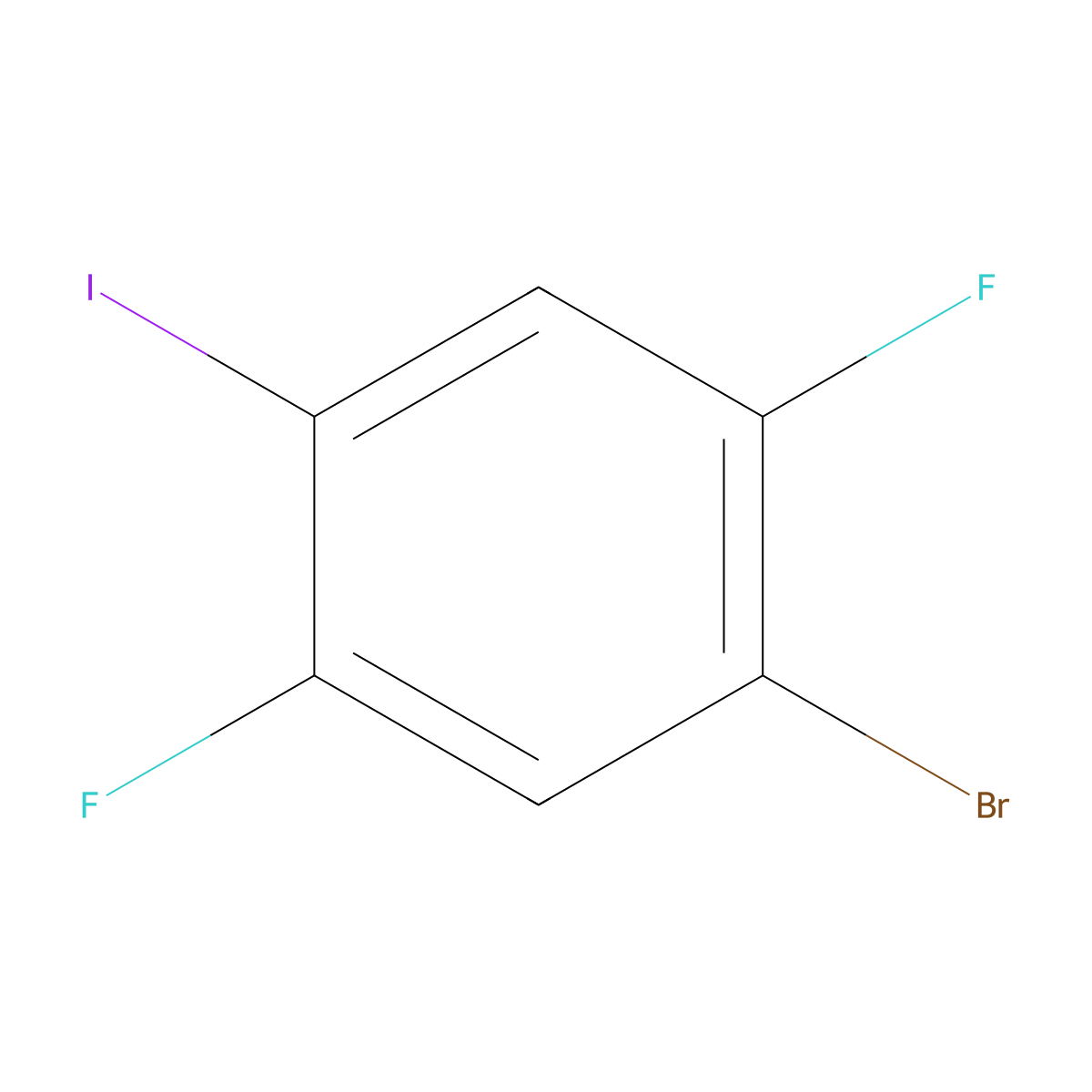 4-Bromo-2,5-difluoroiodobenzene molecular structure, CAS 145349-66-2
