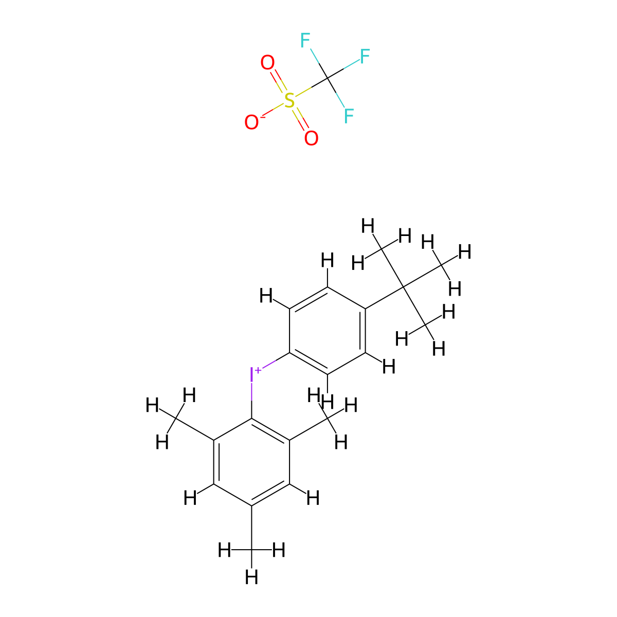 (4-(tert-Butyl)phenyl)(mesityl)iodonium trifluoromethanesulfonate molecular structure, CAS 1453491-95-6