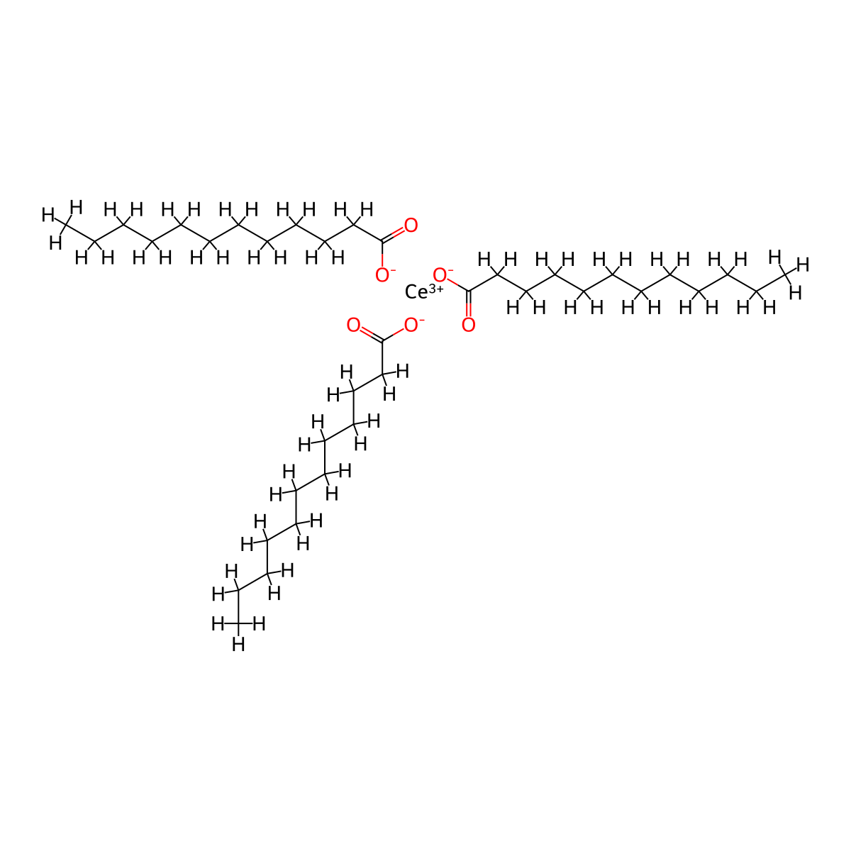 Dodecanoic acid, cerium(3+) salt (3:1) molecular structure, CAS 14535-98-9