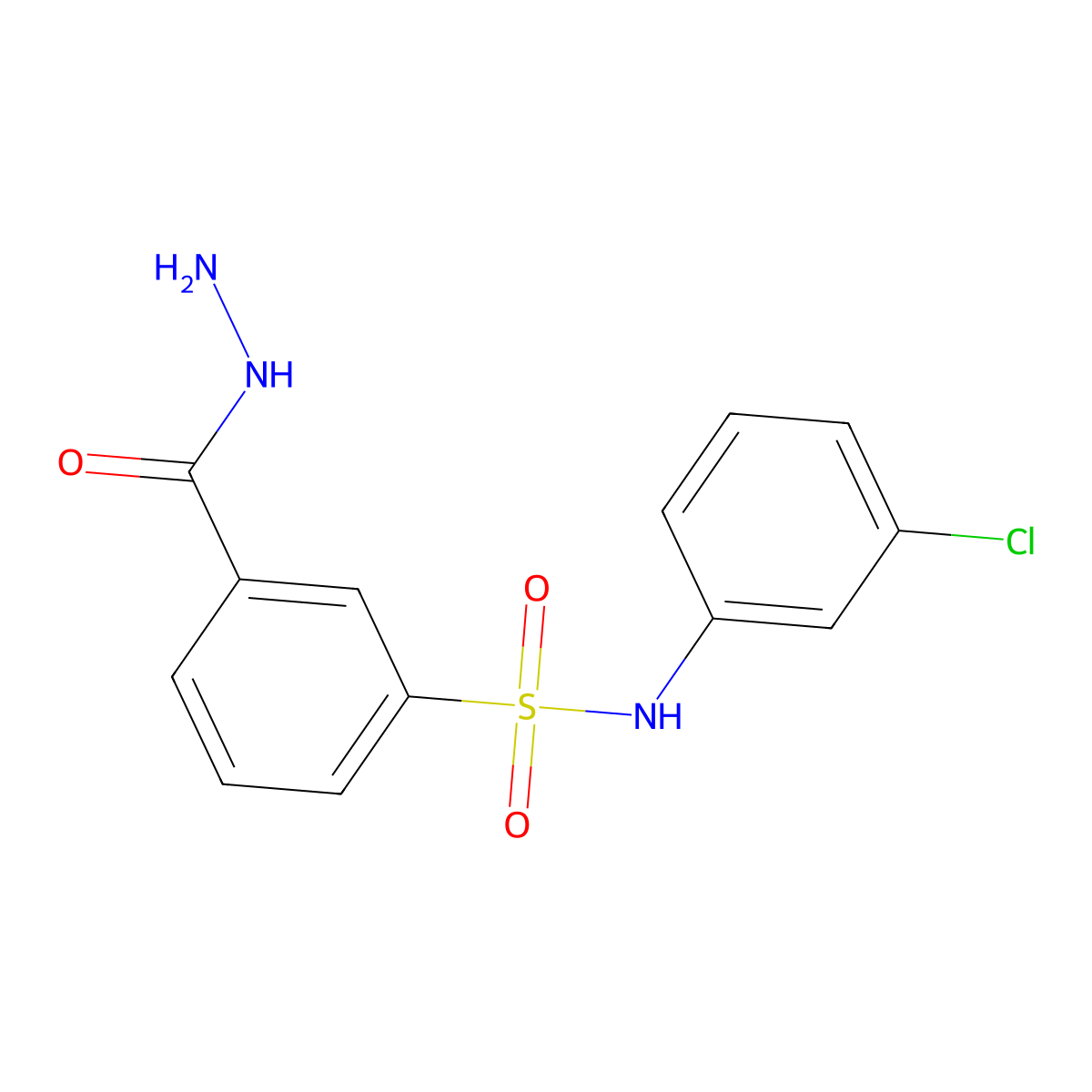 N-(3-chlorophenyl)-3-(hydrazinecarbonyl)benzene-1-sulfonamide molecular structure, CAS 145352-93-8