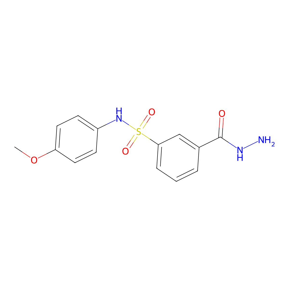 3-(hydrazinecarbonyl)-N-(4-methoxyphenyl)benzene-1-sulfonamide molecular structure, CAS 145352-96-1