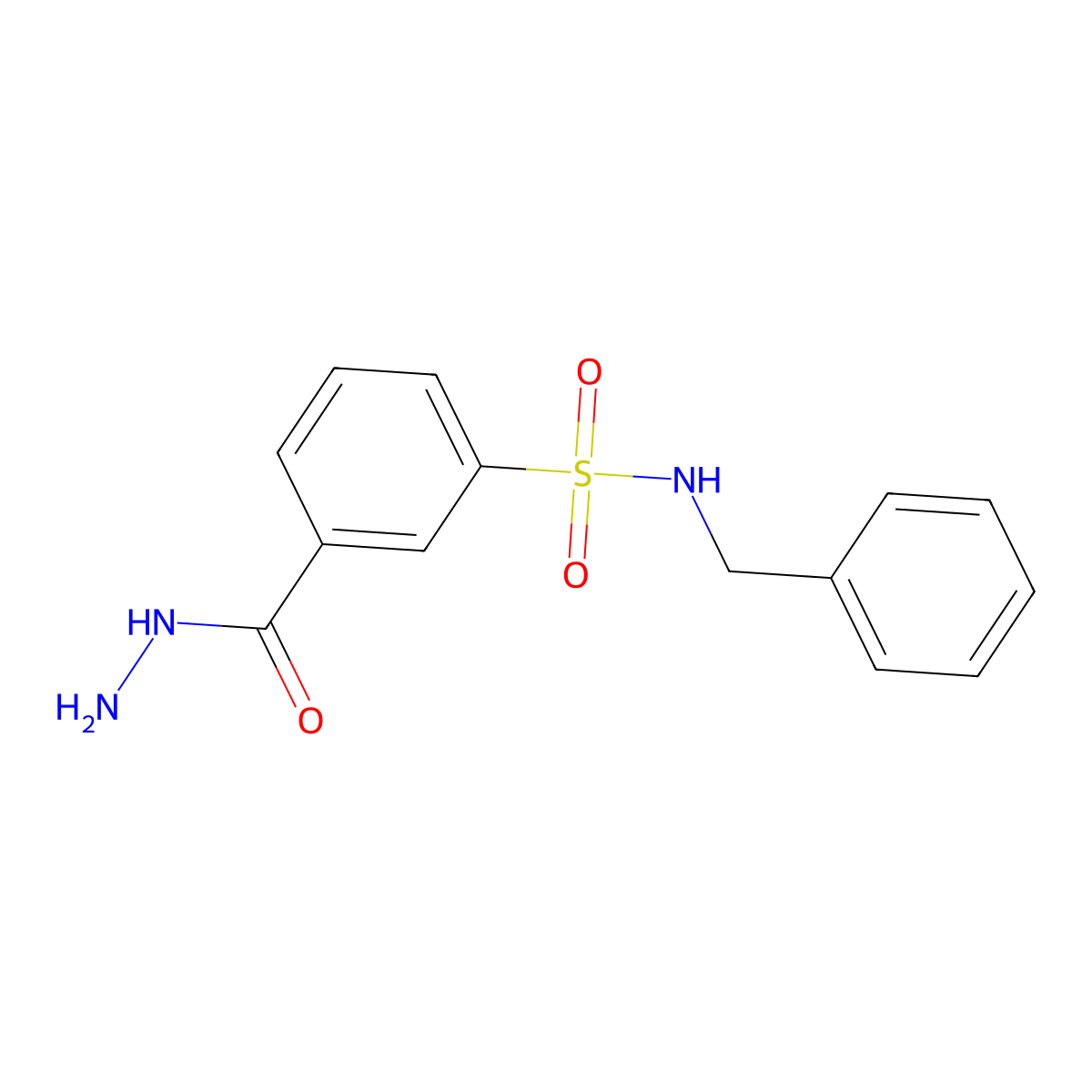 N-benzyl-3-(hydrazinecarbonyl)benzene-1-sulfonamide molecular structure, CAS 145352-97-2