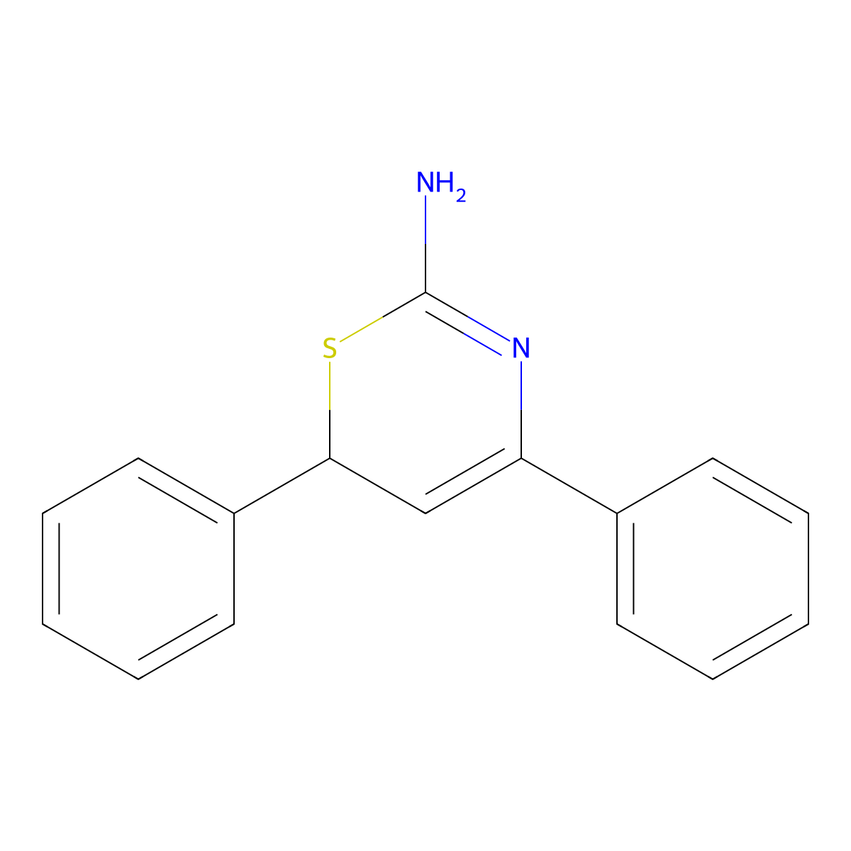 6H-1,3-Thiazin-2-amine, 4,6-diphenyl- molecular structure, CAS 145353-38-4