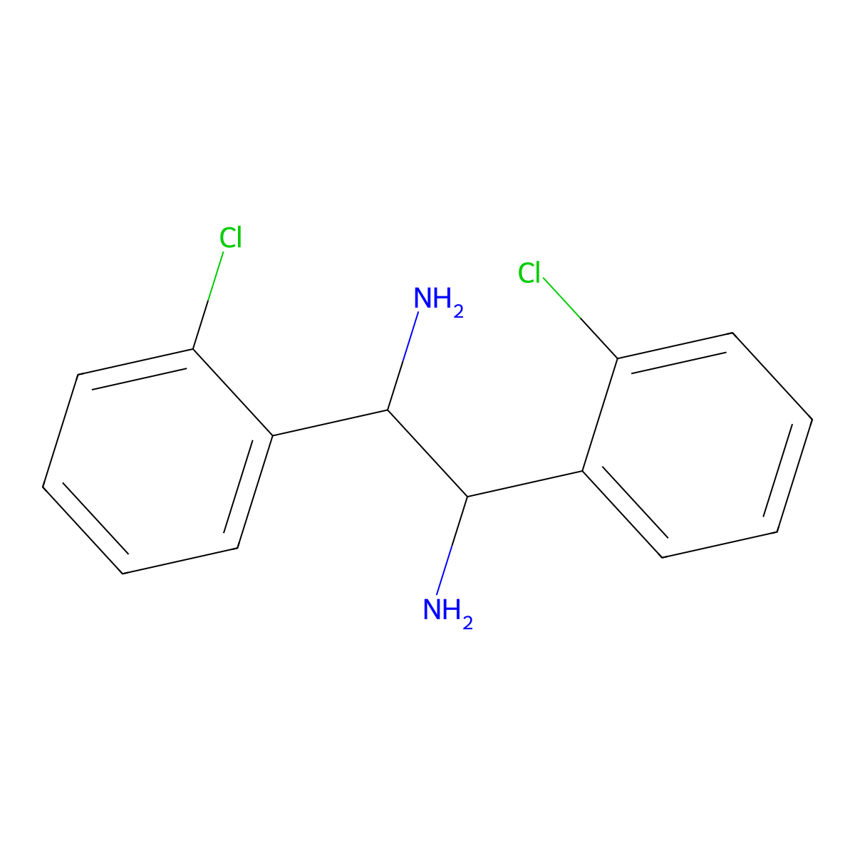 1,2-Bis(2-chlorophenyl)ethane-1,2-diamine molecular structure, CAS 145368-58-7