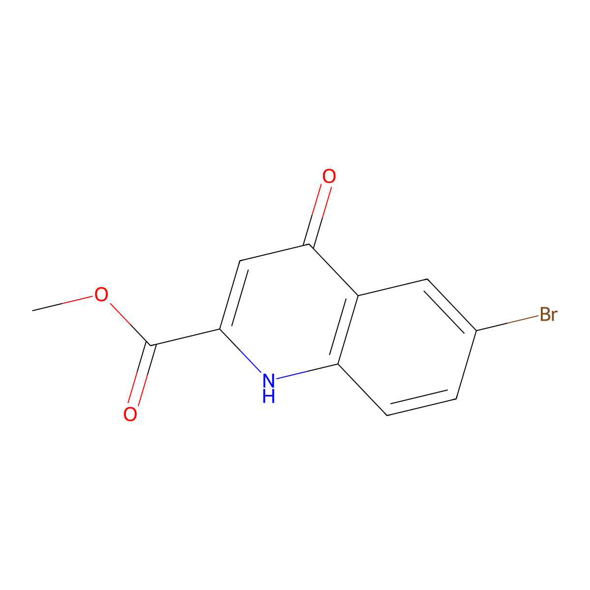 Methyl 6-bromo-4-hydroxyquinoline-2-carboxylate molecular structure, CAS 145369-93-3