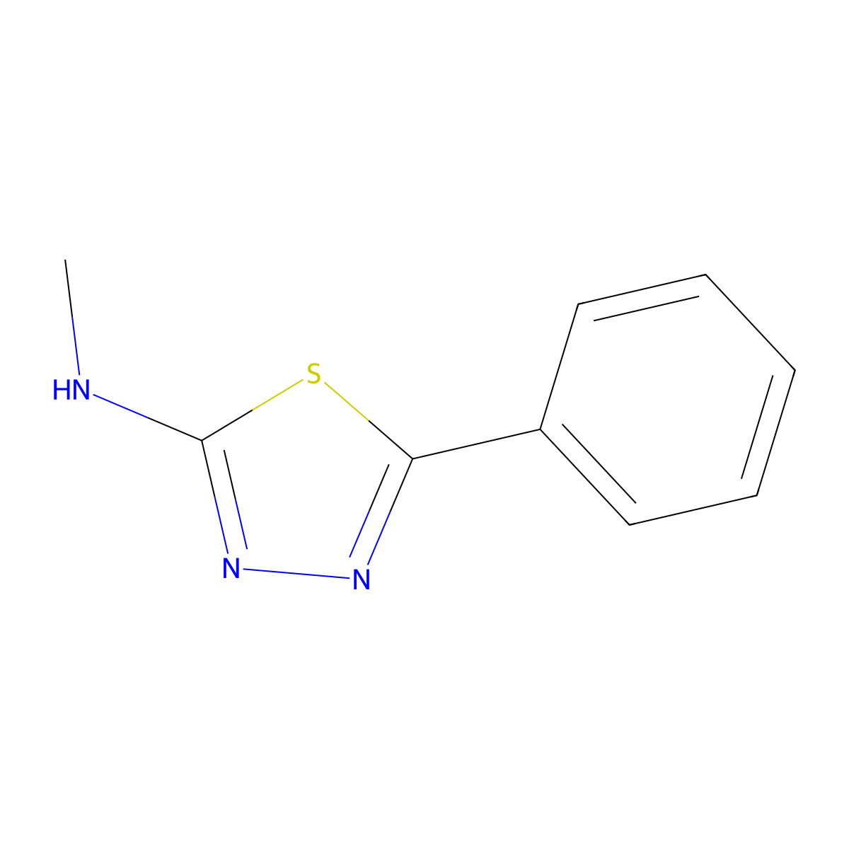 N-methyl-5-phenyl-1,3,4-thiadiazol-2-amine molecular structure, CAS 14537-64-5