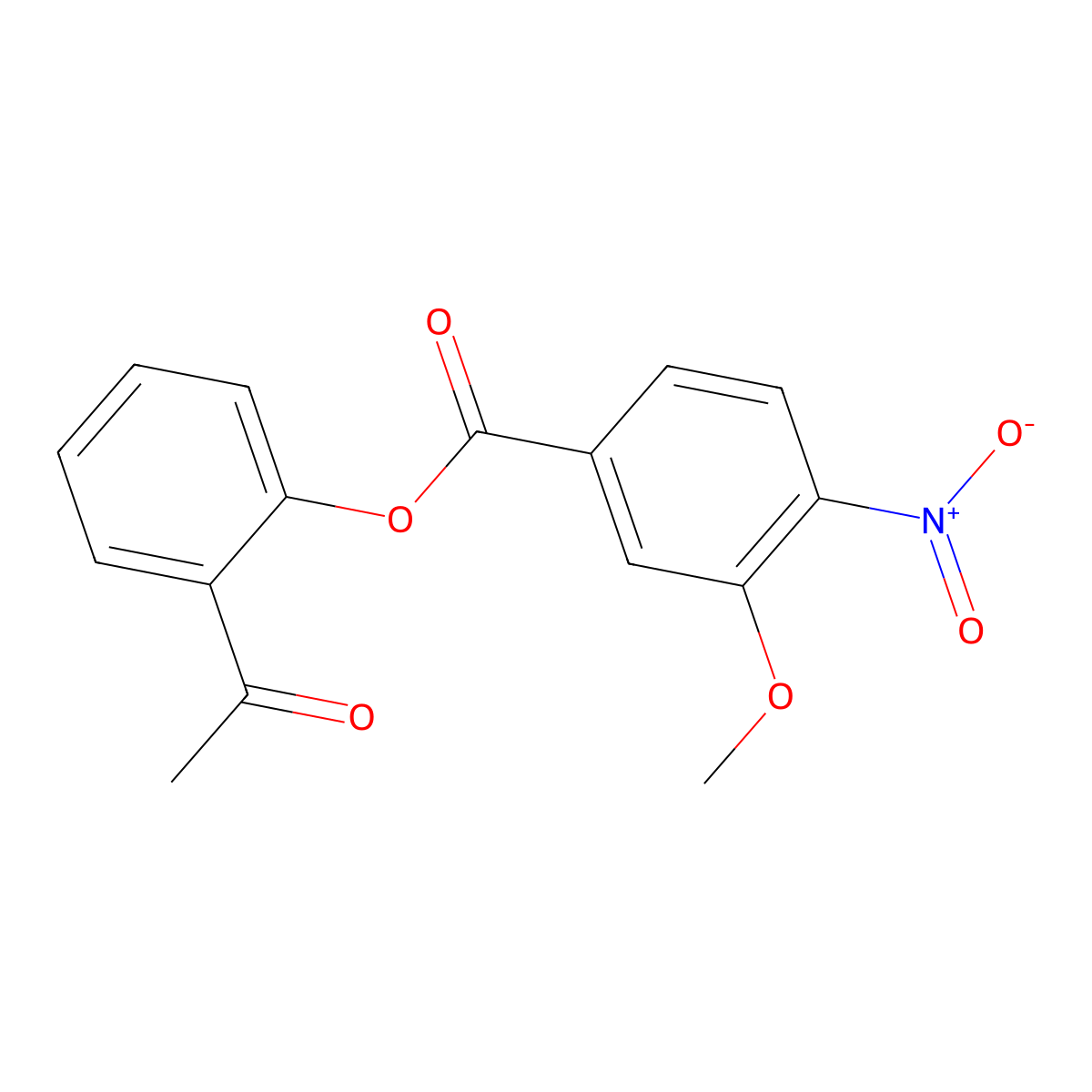 2-Acetylphenyl 3-methoxy-4-nitrobenzoate molecular structure, CAS 145370-32-7