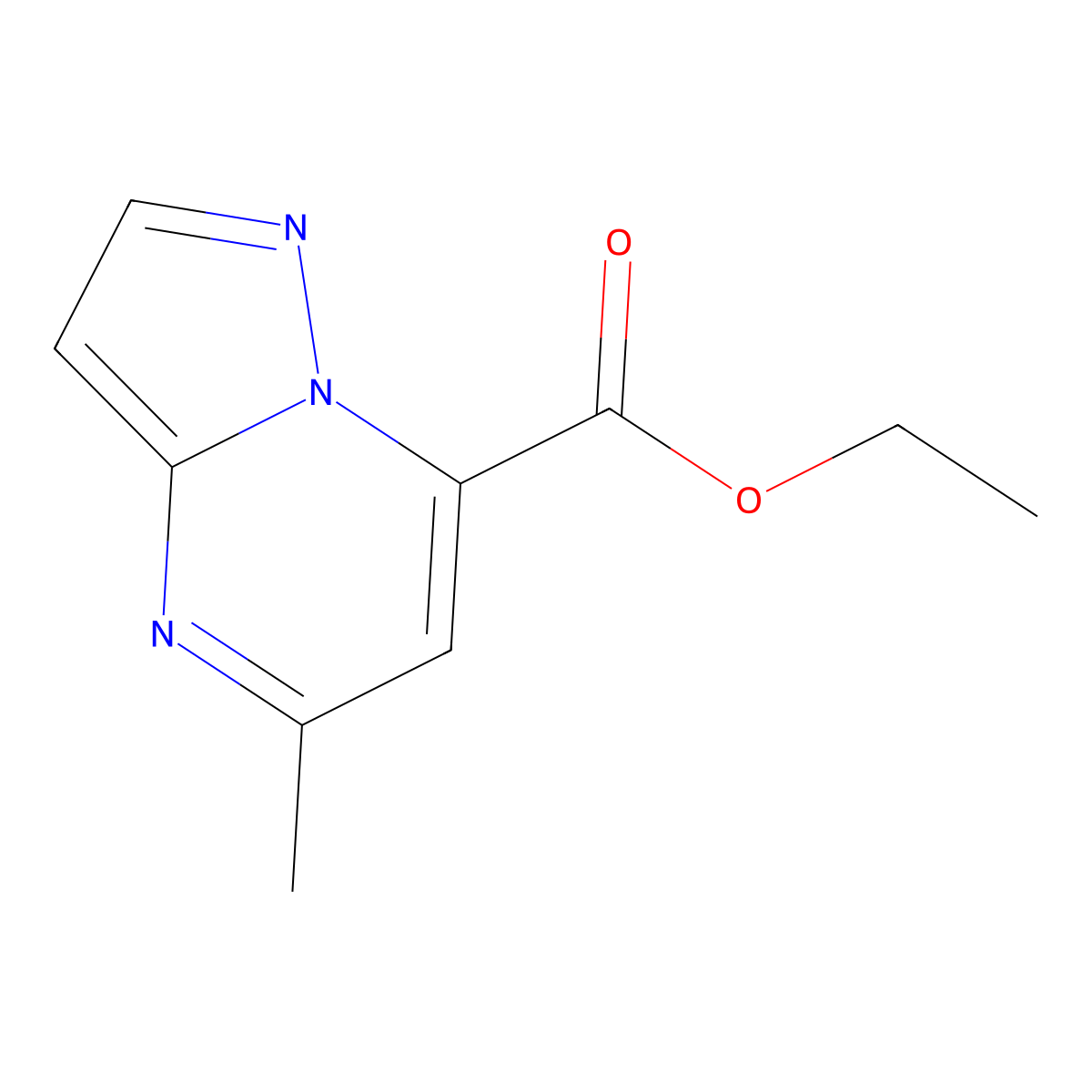 Ethyl 5-methylpyrazolo[1,5-a]pyrimidine-7-carboxylate molecular structure, CAS 145371-72-8