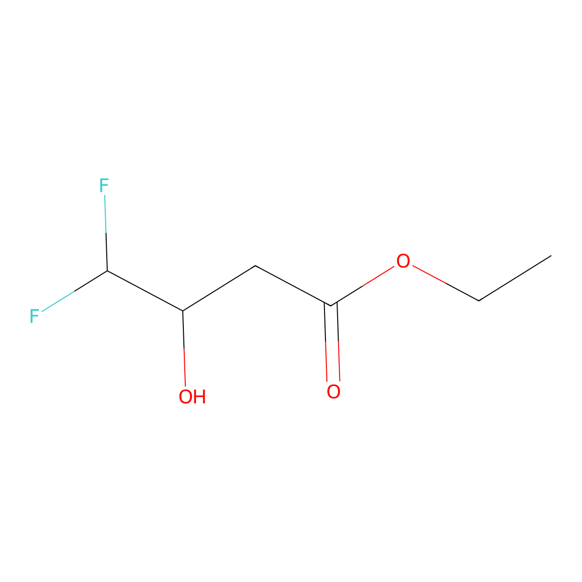 Ethyl 4,4-difluoro-3-hydroxybutanoate molecular structure, CAS 145374-00-1