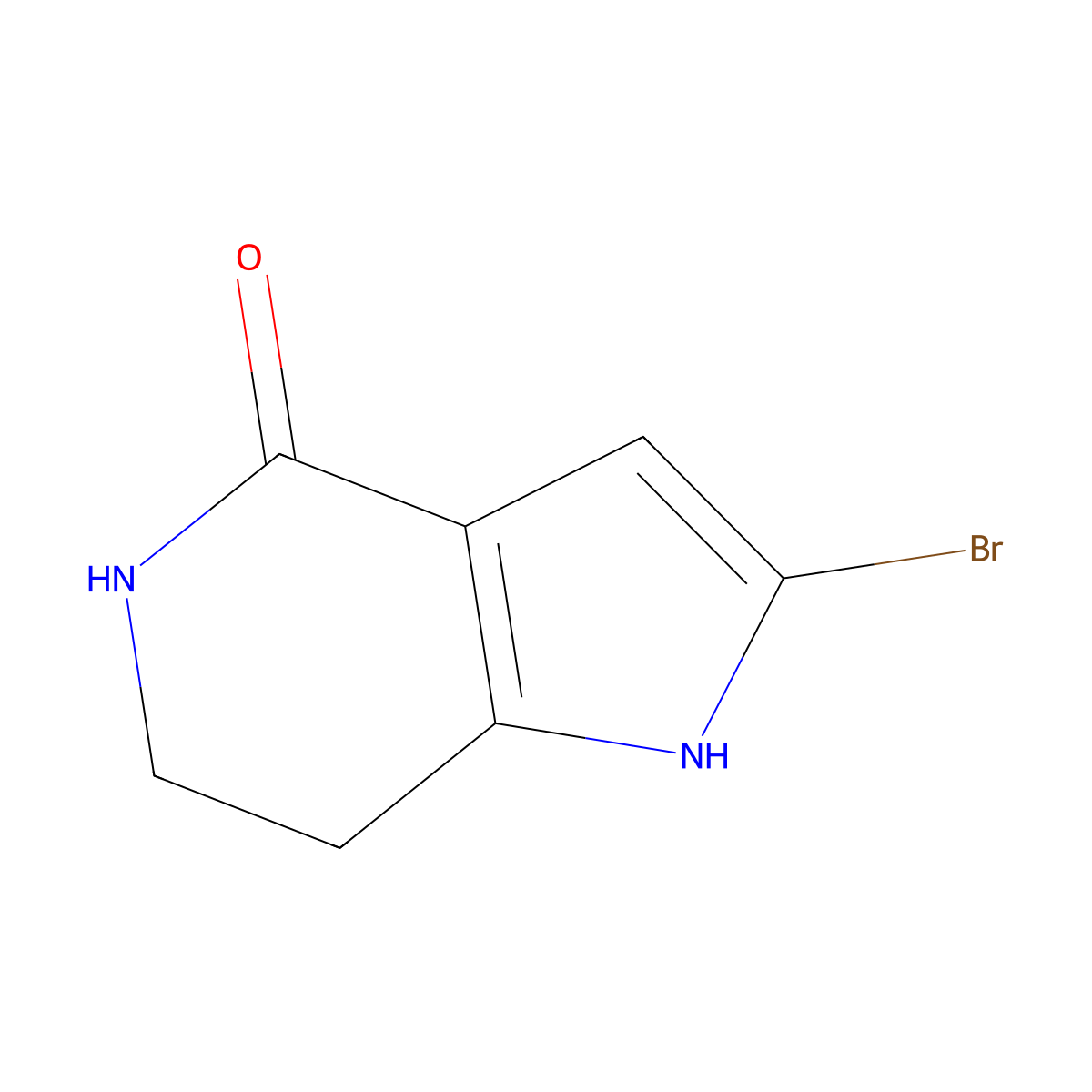 2-Bromo-1,5,6,7-tetrahydro-4H-pyrrolo[3,2-c]pyridin-4-one molecular structure, CAS 1453799-69-3