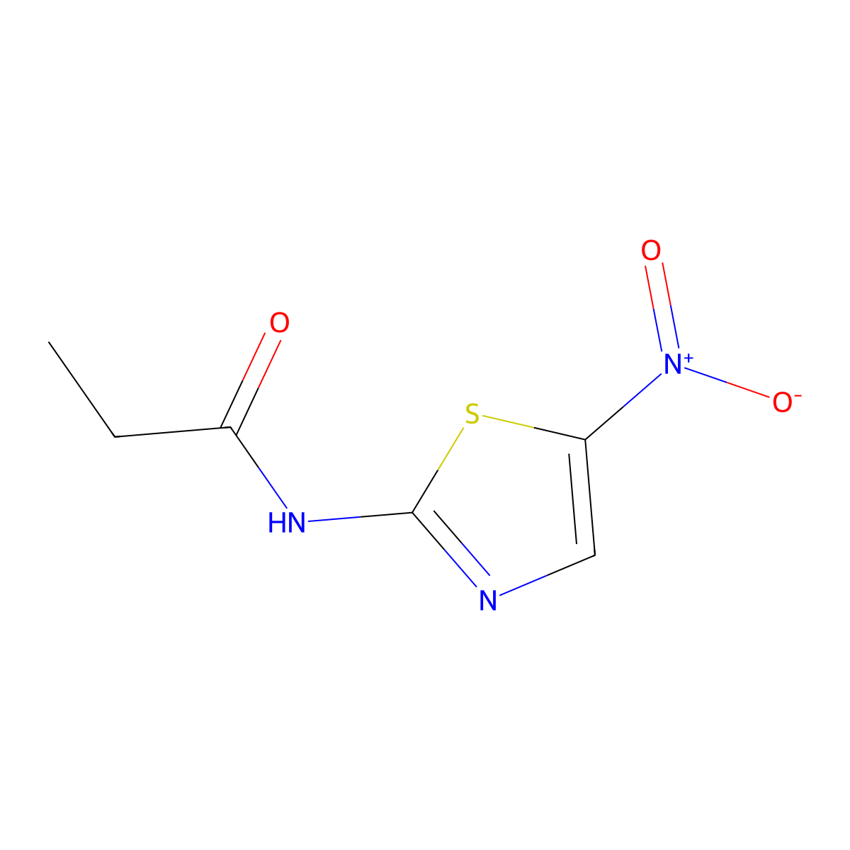 N-(5-nitro-1,3-thiazol-2-yl)propanamide molecular structure, CAS 14538-16-0