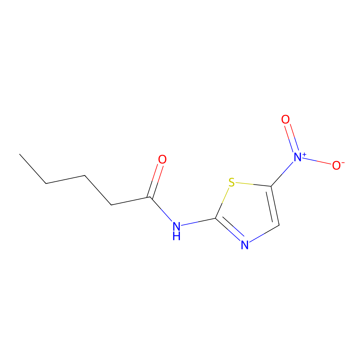 N-(5-nitro-1,3-thiazol-2-yl)pentanamide molecular structure, CAS 14538-17-1